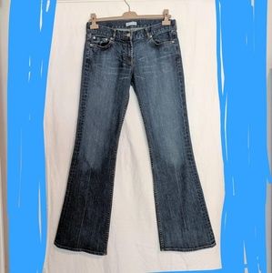 Nicole Farhi jeans. Blue. bell bottom/flare cut.